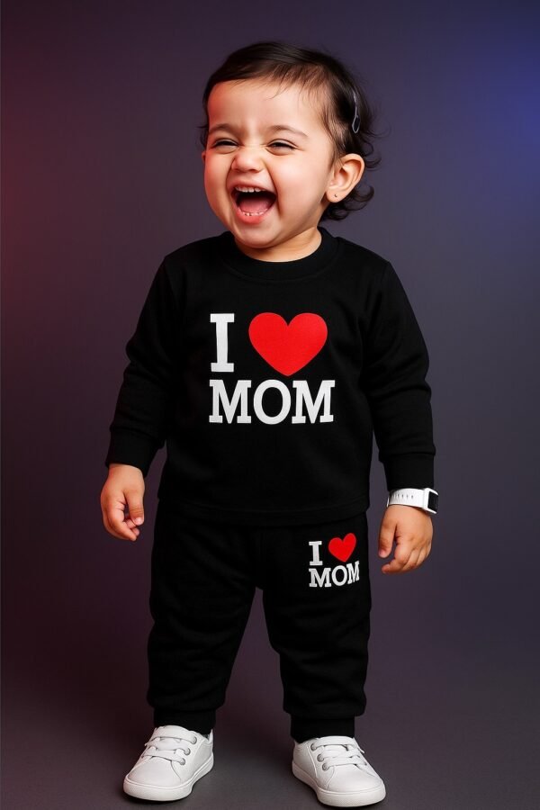 KicoWear Unisex “I ❤️ MOM” Baby Outfit – Airzed 180 GSM Soft Cotton