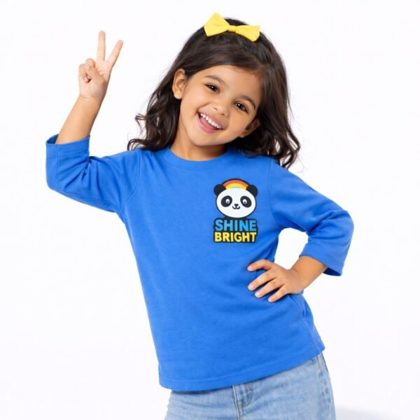 KicoWear Unisex Shine Bright Kids Blue PC Fabric T-Shirt