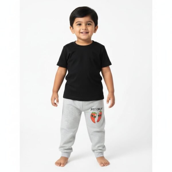 KicoWear Kids PC Fabric Pajami – Grey Printed Pajami | Soft & Comfortable Wear
