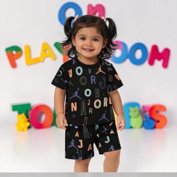 KicoWear Unisex Airzed 190 GSM Printed Nicker Suit – Soft Breathable T-Shirt & Shorts Set