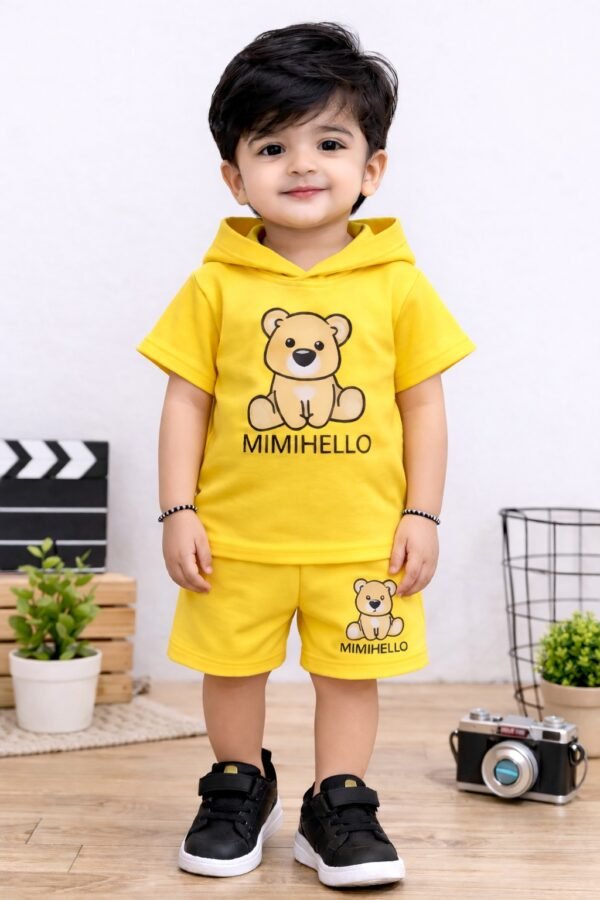 KicoWear Unisex Yellow Mimihello Cap Nicker Suit – Premium Airzed 190 GSM Outfit