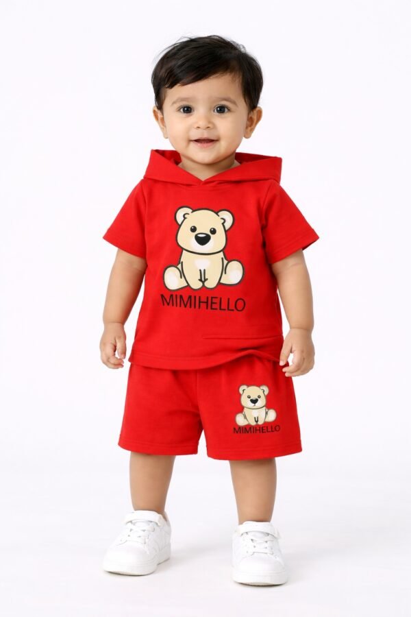 KicoWear Unisex Red Mimihello Cap Nicker Suit – Kids Outfit